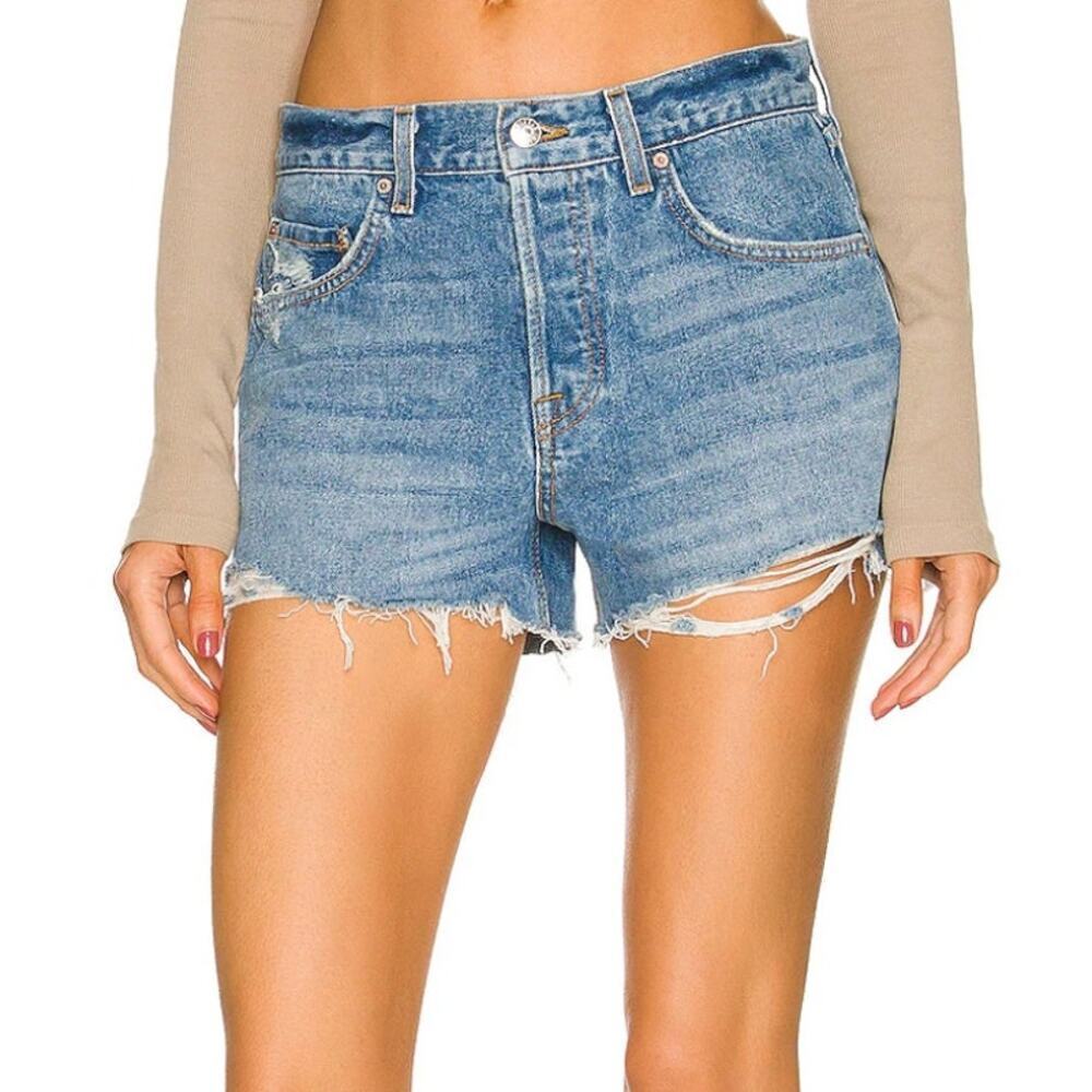 GRLDFRND The Hayden Low Rise Boyfriend Short Cutoff Denim Jean Distressed 26